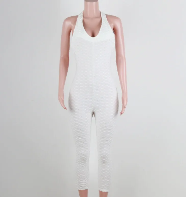 Yoga pants, honeycomb pants, female yoga fitness jumpsuit